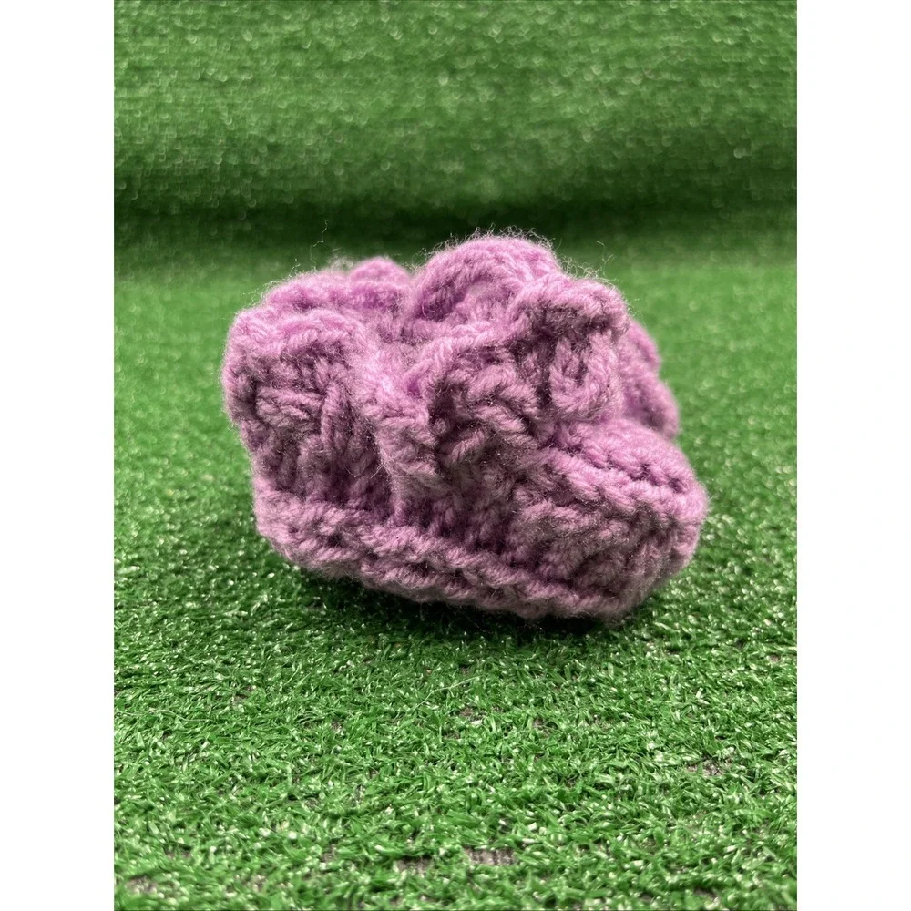 Vintage Hand Made Baby Toddler Booties Crochet Purple Baby Blue